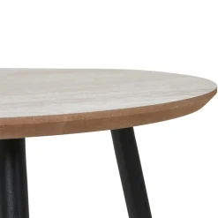 House Nordic AALST Table d'appoint ronde effet travertin et métal ø55cm