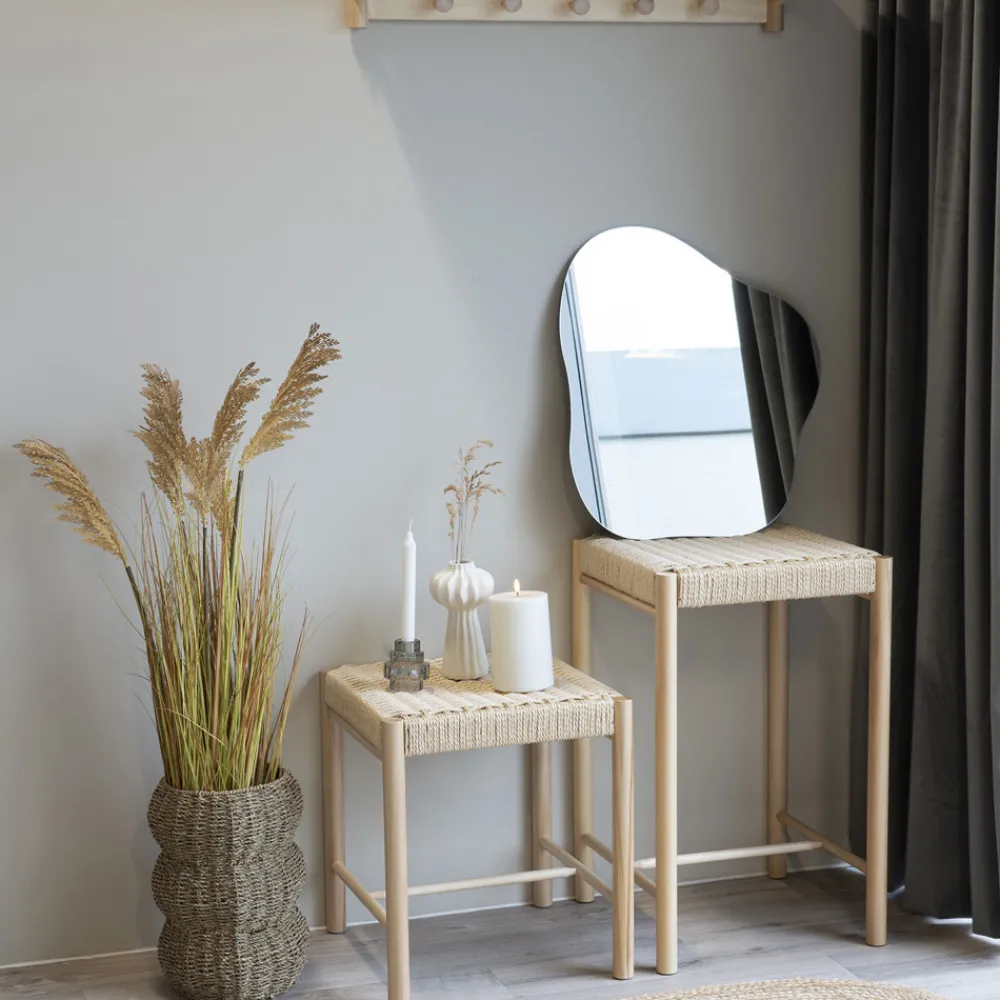 House Nordic ABANO Tabouret de bar en bois et corde H66,5cm
