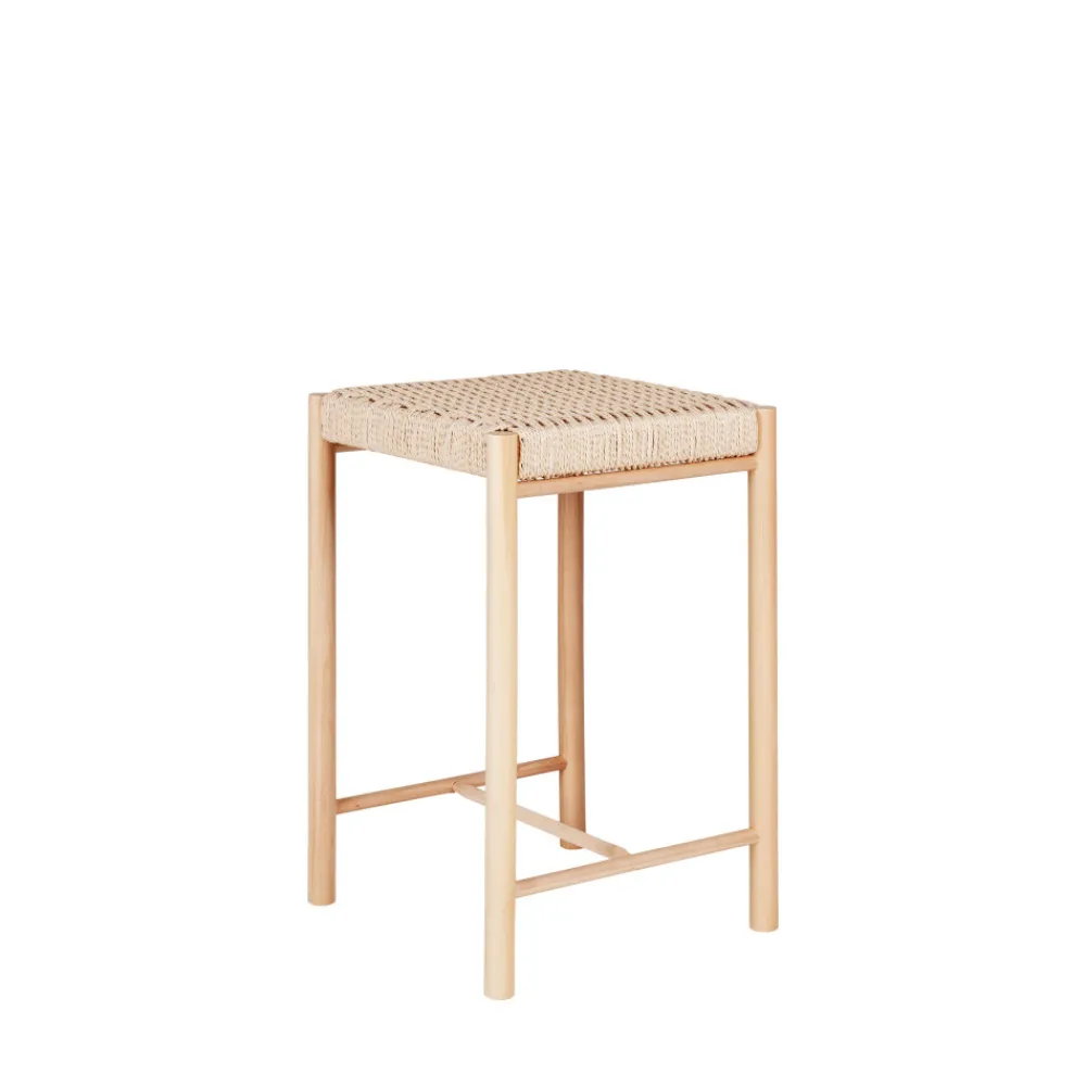 House Nordic ABANO Tabouret de bar en bois et corde H66,5cm