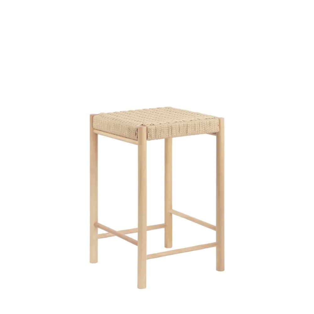House Nordic ABANO Tabouret de bar en bois et corde H66,5cm