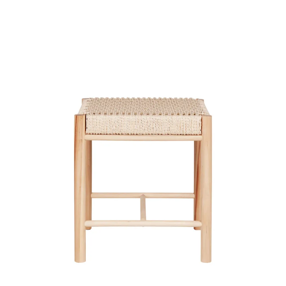 House Nordic ABANO Tabouret en bois et corde H46,5cm