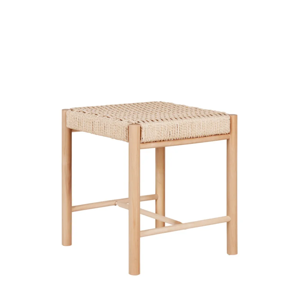 House Nordic ABANO Tabouret en bois et corde H46,5cm