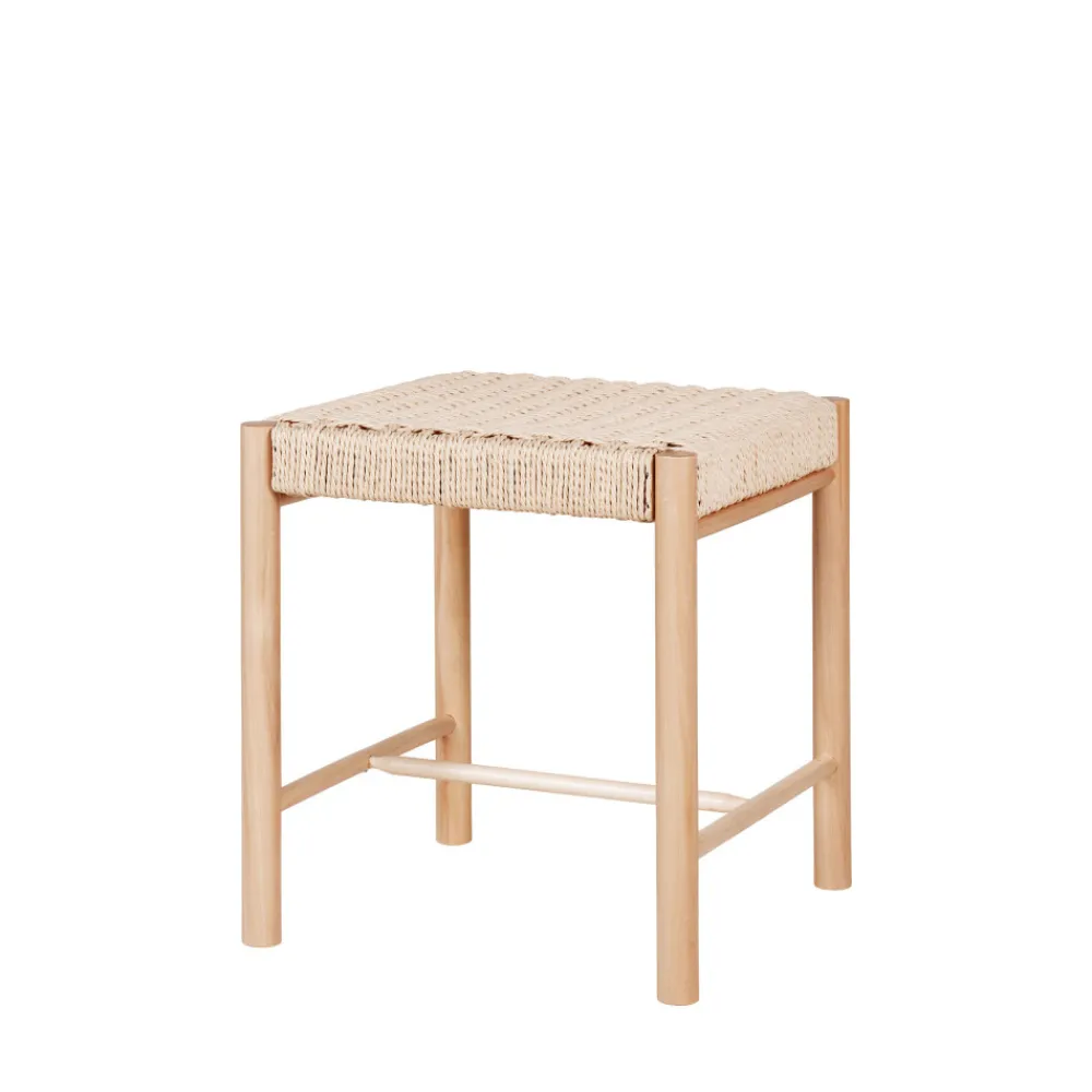 House Nordic ABANO Tabouret en bois et corde H46,5cm