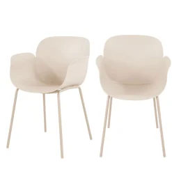 Drawer ACAPULCO Lot de 4 fauteuils de table intérieur et extérieur en plastique et métal