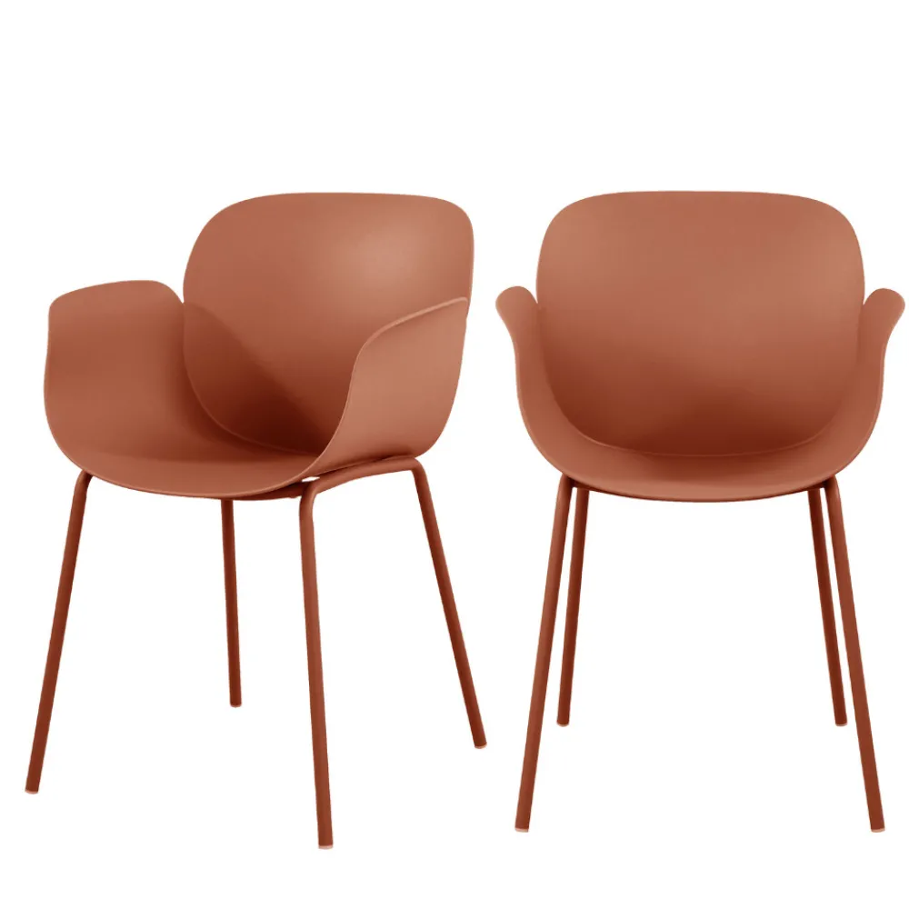 Drawer ACAPULCO Lot de 4 fauteuils de table intérieur et extérieur en plastique et métal