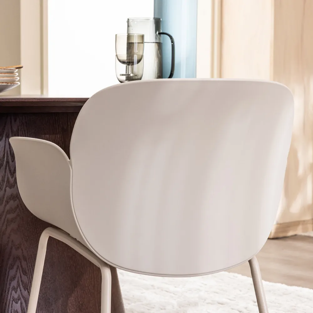 Drawer ACAPULCO Lot de 4 fauteuils de table intérieur et extérieur en plastique et métal