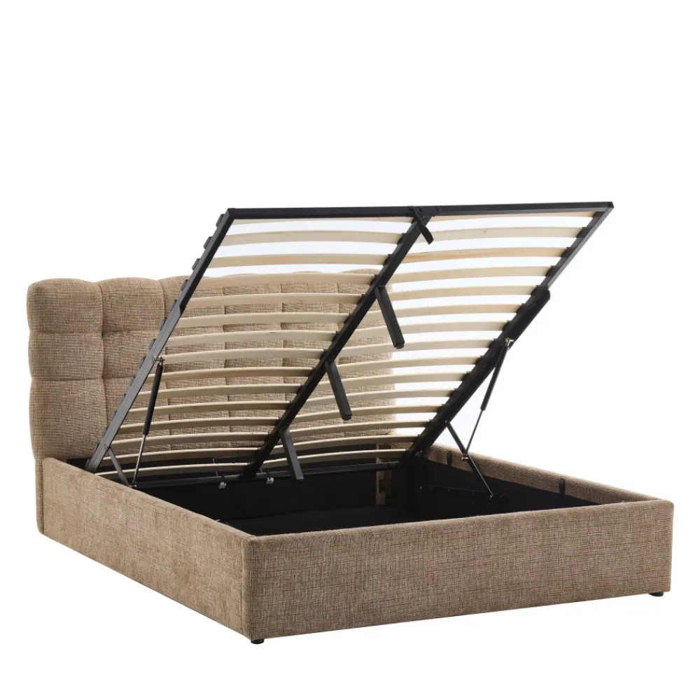 Drawer ACARA Lit coffre matelassé en tissu 140x190cm