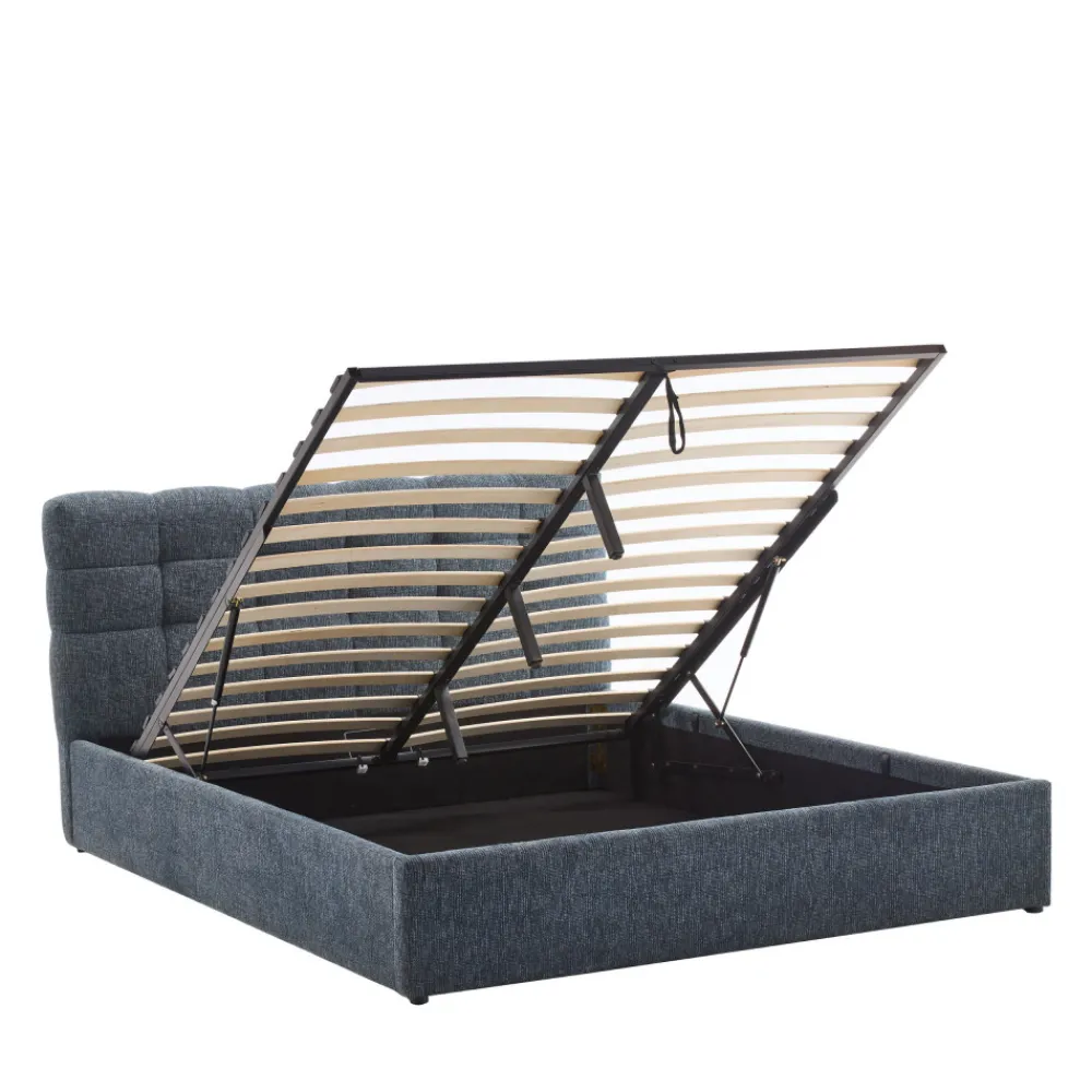 Drawer ACARA Lit coffre matelassé en tissu 140x190cm