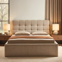 Drawer ACARA Lit coffre matelassé en tissu 160x200cm