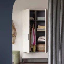 Woood ADAM Armoire 2 portes 1 tiroir en bois
