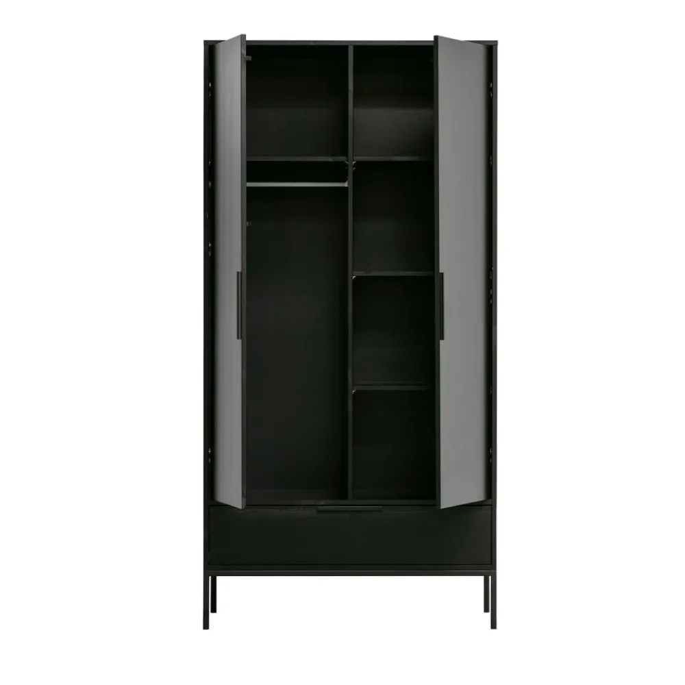 Woood ADAM Armoire 2 portes 1 tiroir en bois