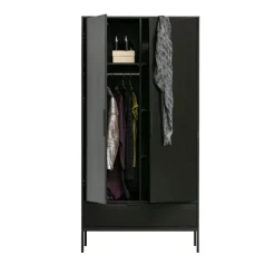 Woood ADAM Armoire 2 portes 1 tiroir en bois
