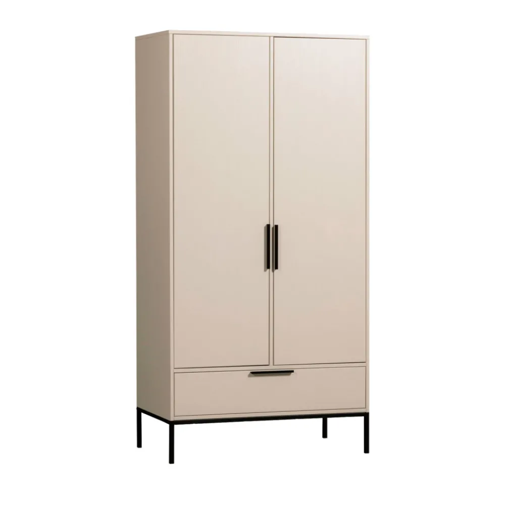 Woood ADAM Armoire 2 portes 1 tiroir en bois