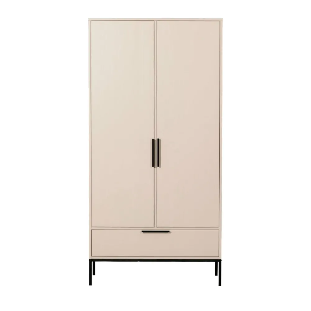 Woood ADAM Armoire 2 portes 1 tiroir en bois