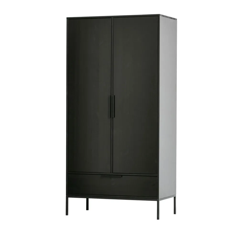 Woood ADAM Armoire 2 portes 1 tiroir en bois