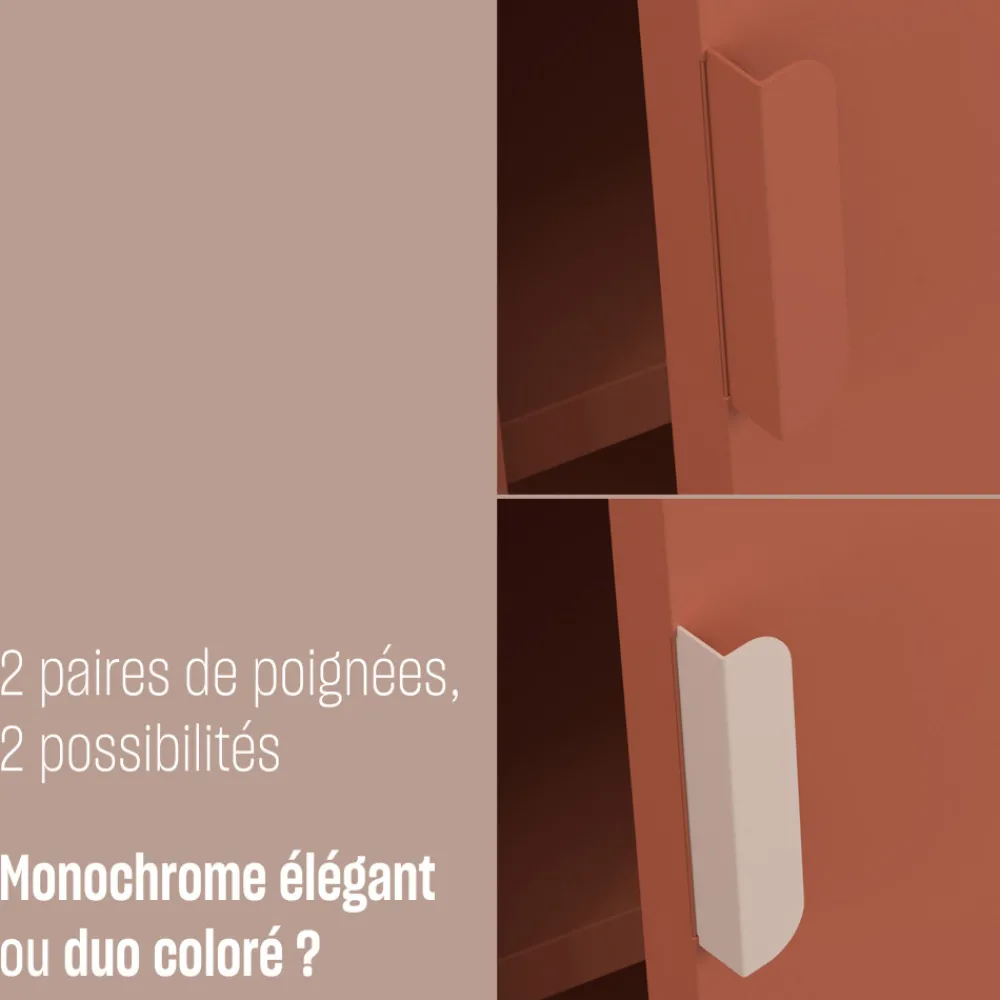 Drawer ADEL Meuble à chaussures 3 portes en métal H120cm