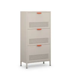 Drawer ADEL Meuble à chaussures 3 portes en métal H120cm
