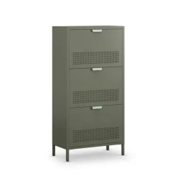 Drawer ADEL Meuble à chaussures 3 portes en métal H120cm