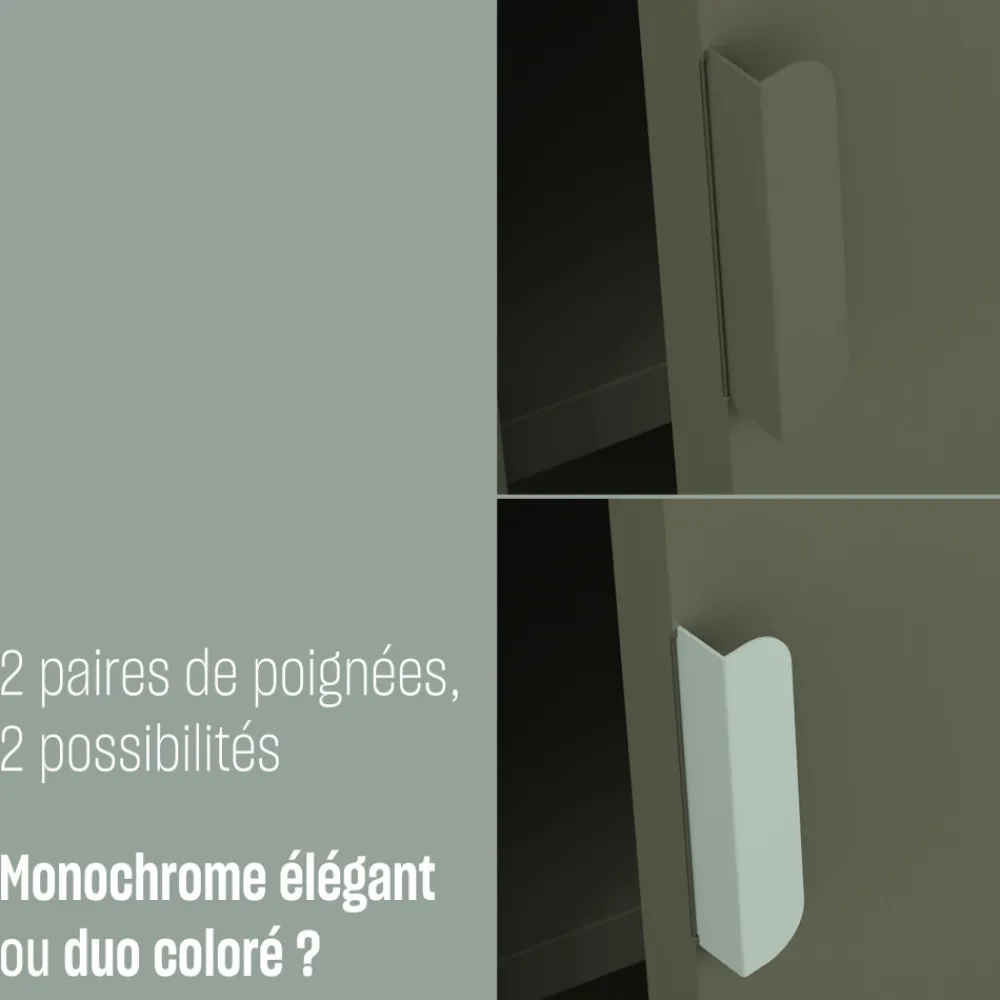 Drawer ADEL Meuble à chaussures 3 portes en métal H120cm