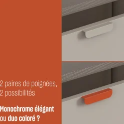 Drawer ADEL Meuble à chaussures 3 portes en métal H120cm