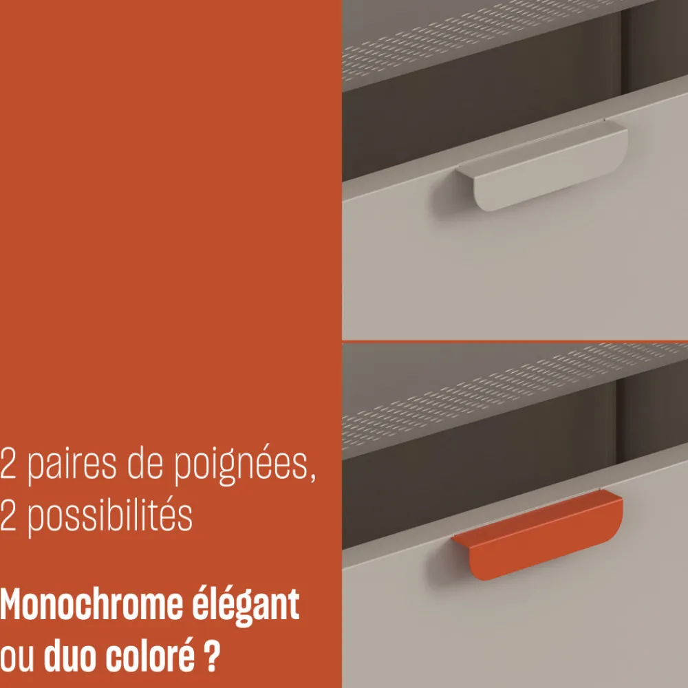 Drawer ADEL Meuble à chaussures 3 portes en métal H120cm