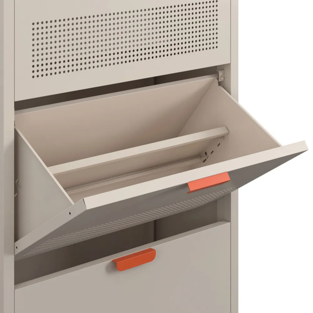 Drawer ADEL Meuble à chaussures 3 portes en métal H120cm