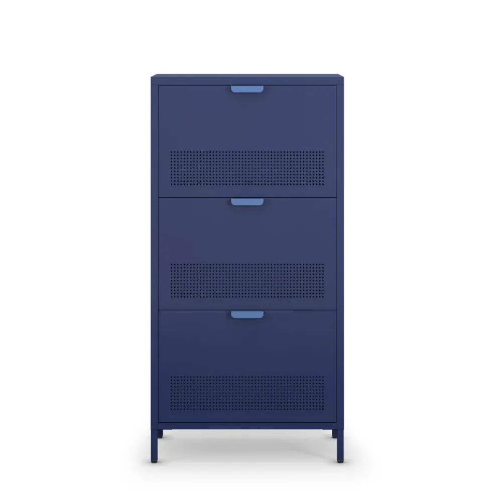 Drawer ADEL Meuble à chaussures 3 portes en métal H120cm