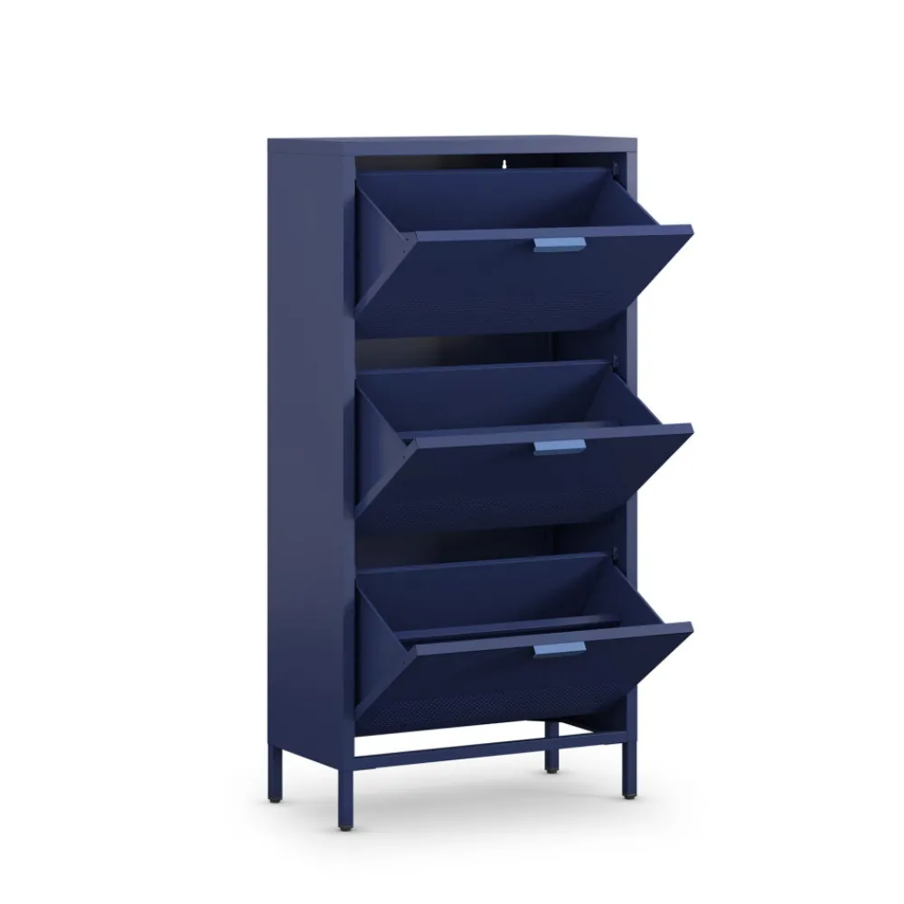 Drawer ADEL Meuble à chaussures 3 portes en métal H120cm