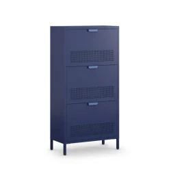 Drawer ADEL Meuble à chaussures 3 portes en métal H120cm
