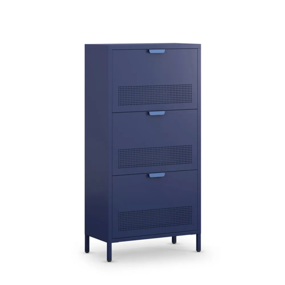 Drawer ADEL Meuble à chaussures 3 portes en métal H120cm