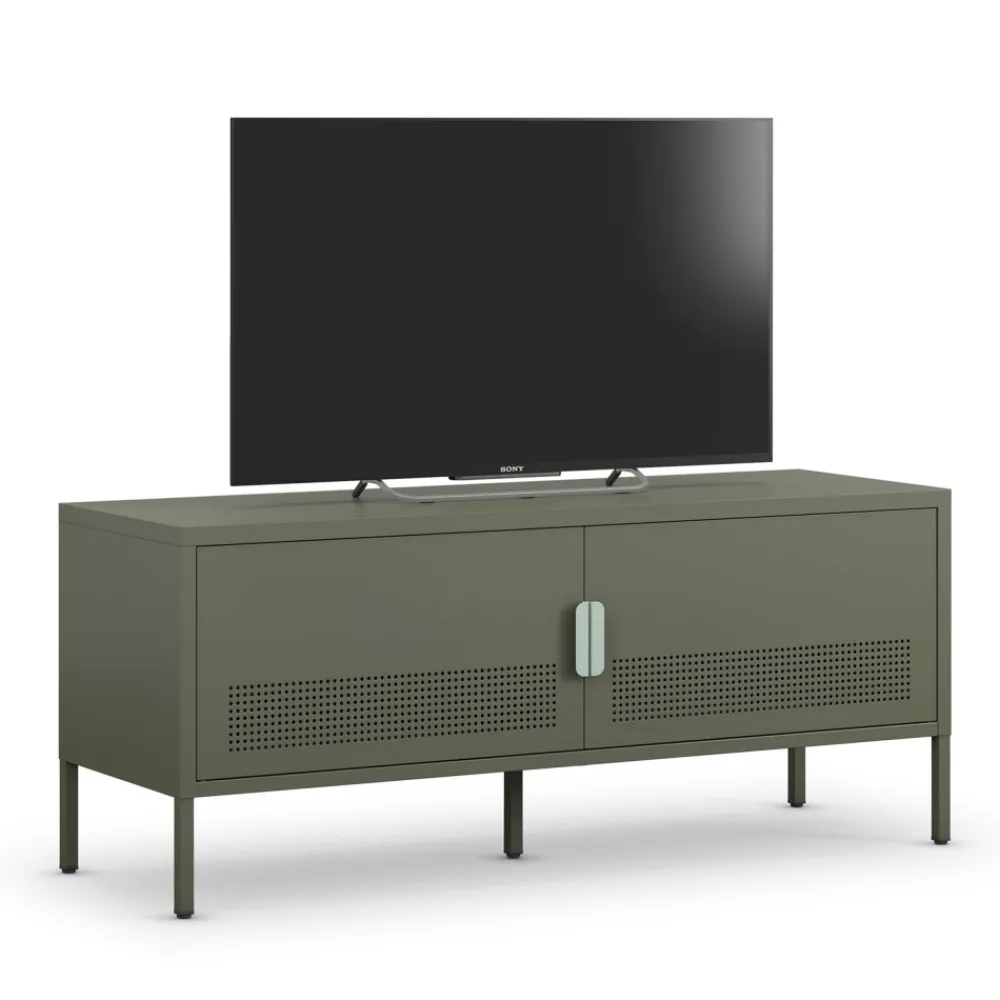 Drawer ADEL Meuble TV 2 portes en métal L120cm