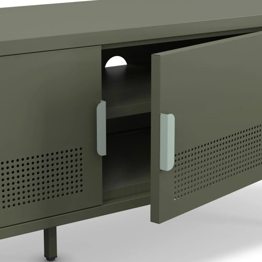 Drawer ADEL Meuble TV 2 portes en métal L120cm