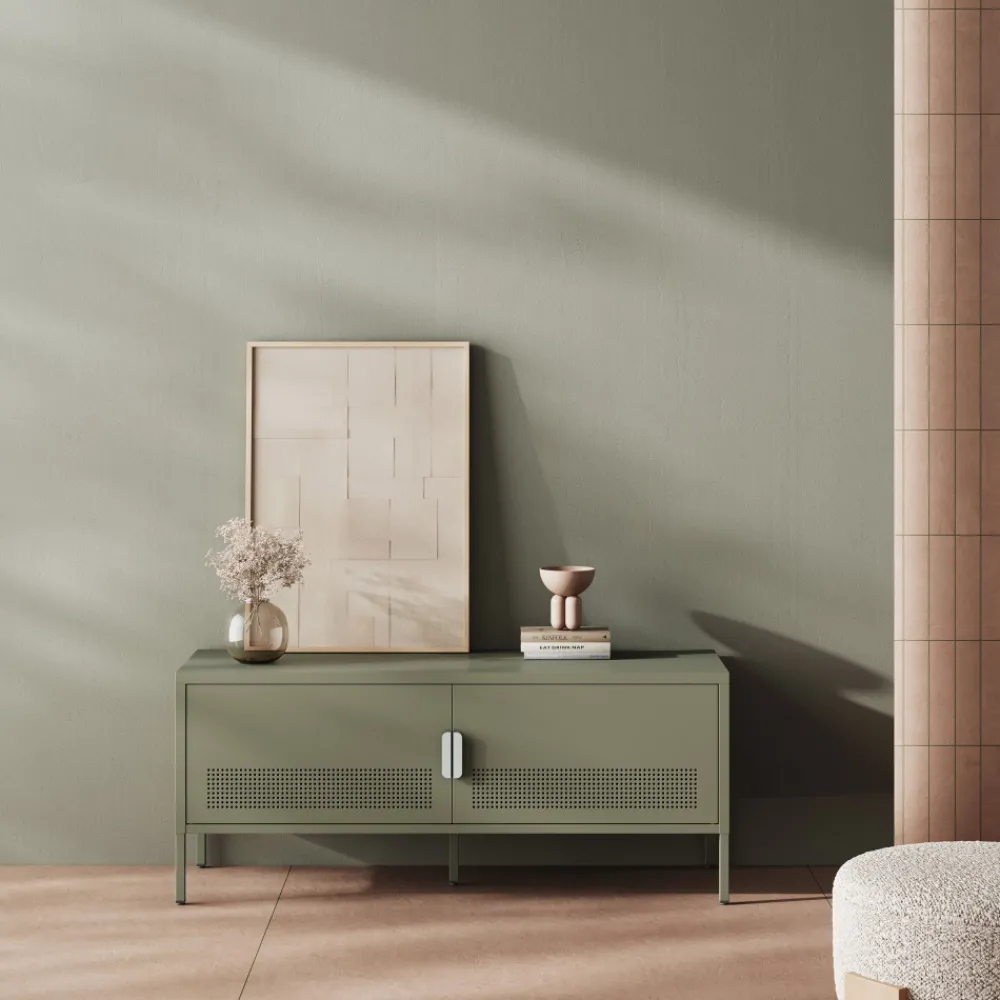 Drawer ADEL Meuble TV 2 portes en métal L120cm