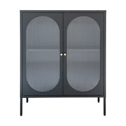 House Nordic ADELAIDE Buffet 2 portes en verre et métal L90cm