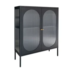 House Nordic ADELAIDE Buffet 2 portes en verre et métal L90cm