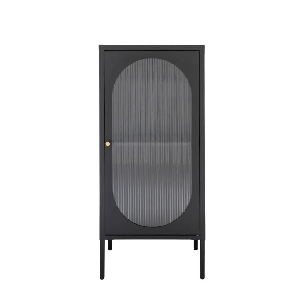 House Nordic ADELAIDE Petit meuble de rangement en verre et métal H50cm