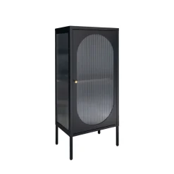 House Nordic ADELAIDE Petit meuble de rangement en verre et métal H50cm
