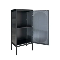 House Nordic ADELAIDE Petit meuble de rangement en verre et métal H50cm