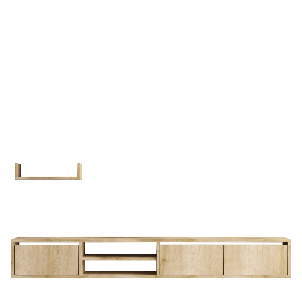 Drawer AIRO Meuble TV suspendu 3 portes en bois L180cm