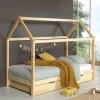 Enfant No name ALAPI Lit enfant cabane 1 tiroir en bois 90x200cm