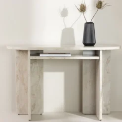 Venture Home ALESUND Console aux bords arrondis effet marbre L120cm