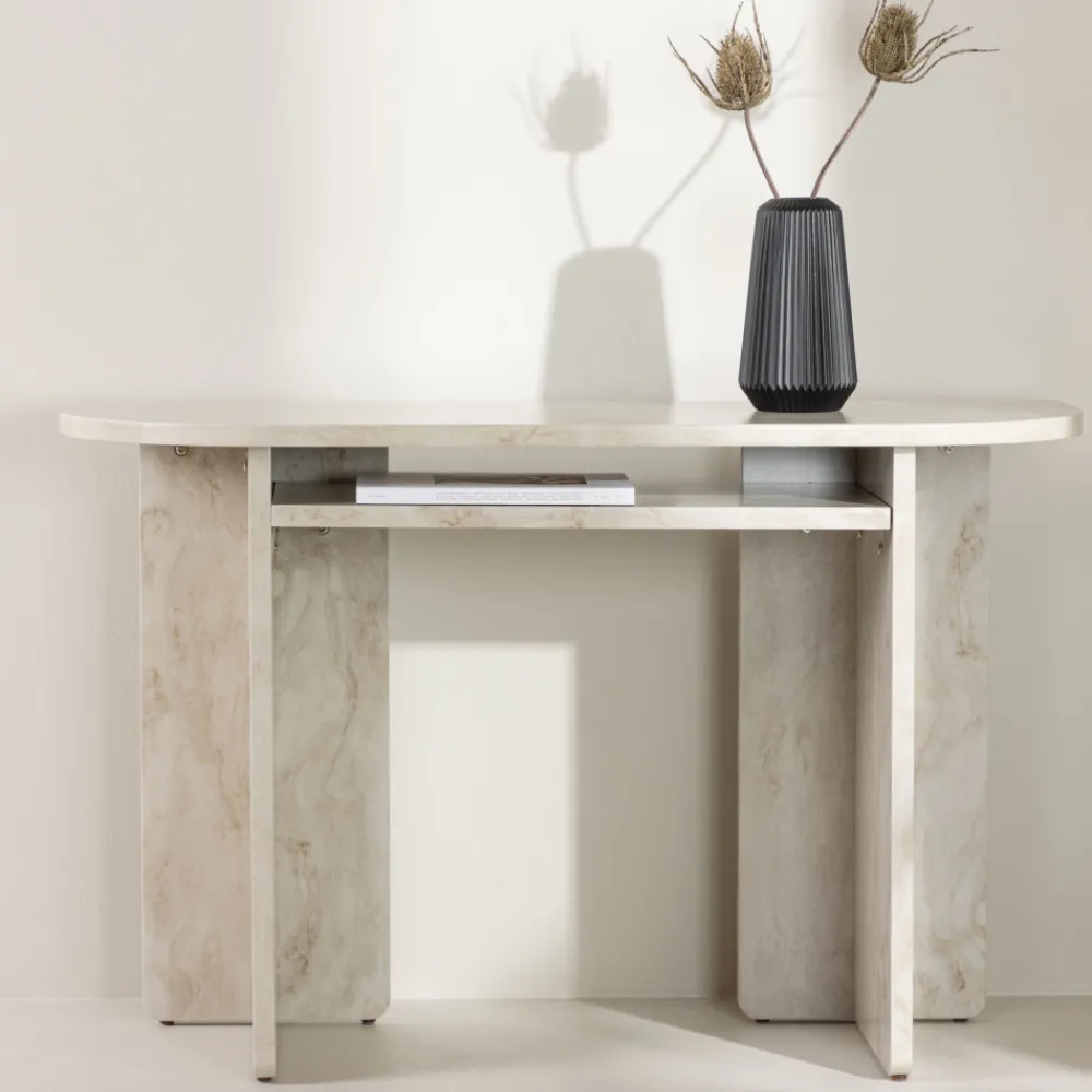 Venture Home ALESUND Console aux bords arrondis effet marbre L120cm