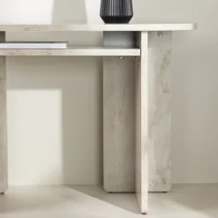 Venture Home ALESUND Console aux bords arrondis effet marbre L120cm