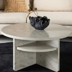 Venture Home ALESUND Table basse ronde effet marbre ø85cm