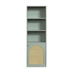 Drawer ALI Colonne de rangement suspendue en bois et cannage H135cm