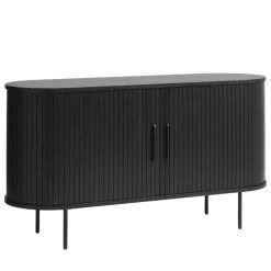 No name ALICIA Buffet 2 portes aux angles arrondis en bois et métal L140cm