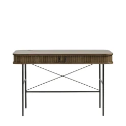 No name ALICIA Bureau 2 portes aux angles arrondis en bois et métal L120cm