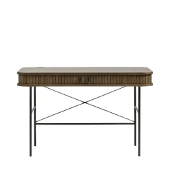 No name ALICIA Bureau 2 portes aux angles arrondis en bois et métal L120cm