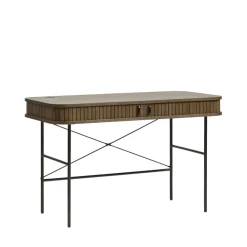 No name ALICIA Bureau 2 portes aux angles arrondis en bois et métal L120cm