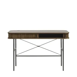 No name ALICIA Bureau 2 portes aux angles arrondis en bois et métal L120cm